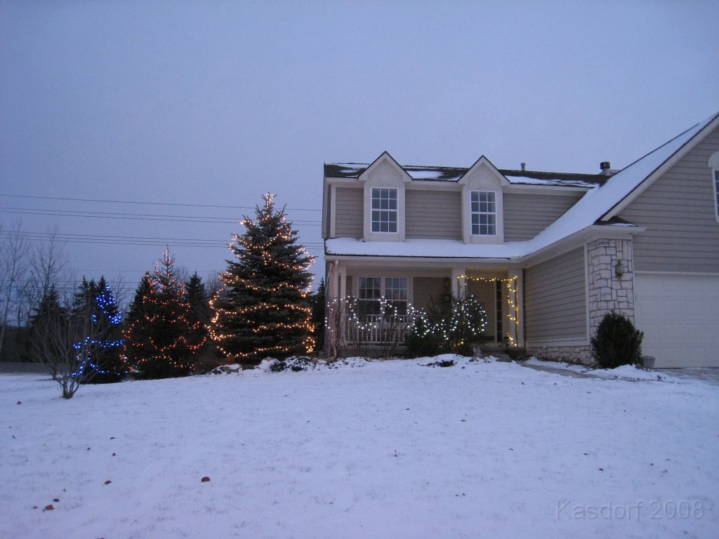 Christmas Lights Hines Drive 2008 237.jpg - The 2008 stringing of the outdoor Christmas lights MUST occur on the worst day between Thanksgiving and Christmas Eve each year. 2008 was no exception!